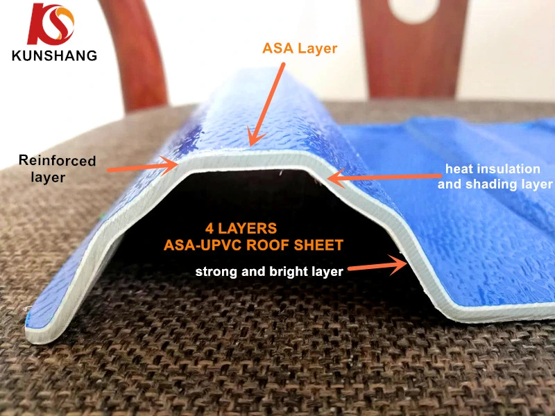 3 Layers Fireproof PVC Corrugated Plastic Roofing/Roof Sheet/Tile