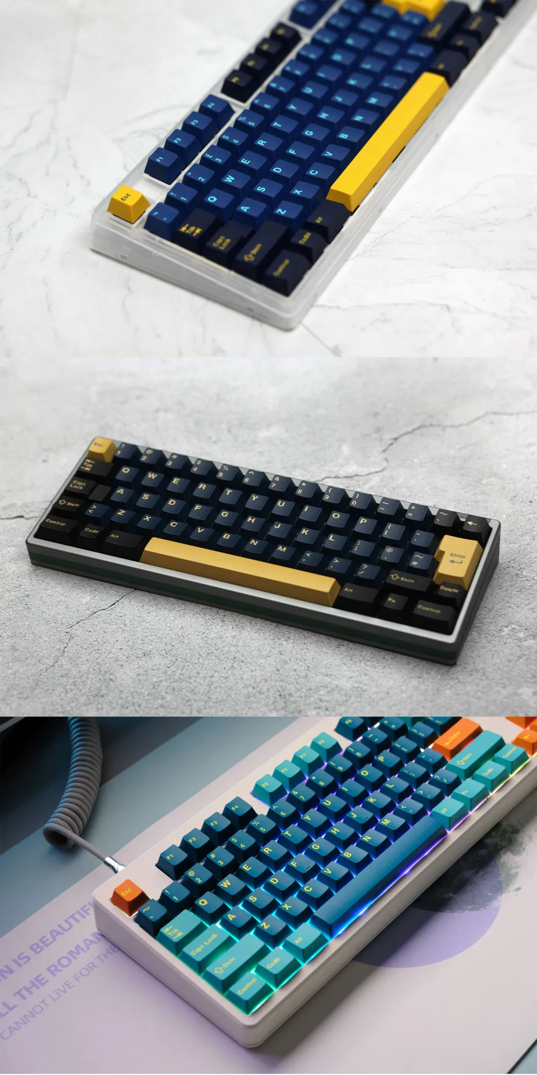 Tecsee Custom PBT Dye Keycaps for Cherry Mx Switch Keycaps