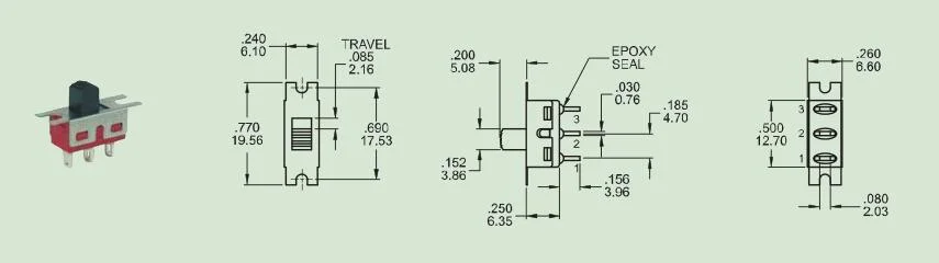 All Kinds 3pin 6pin DIP SMT Type 2position Slide Switch